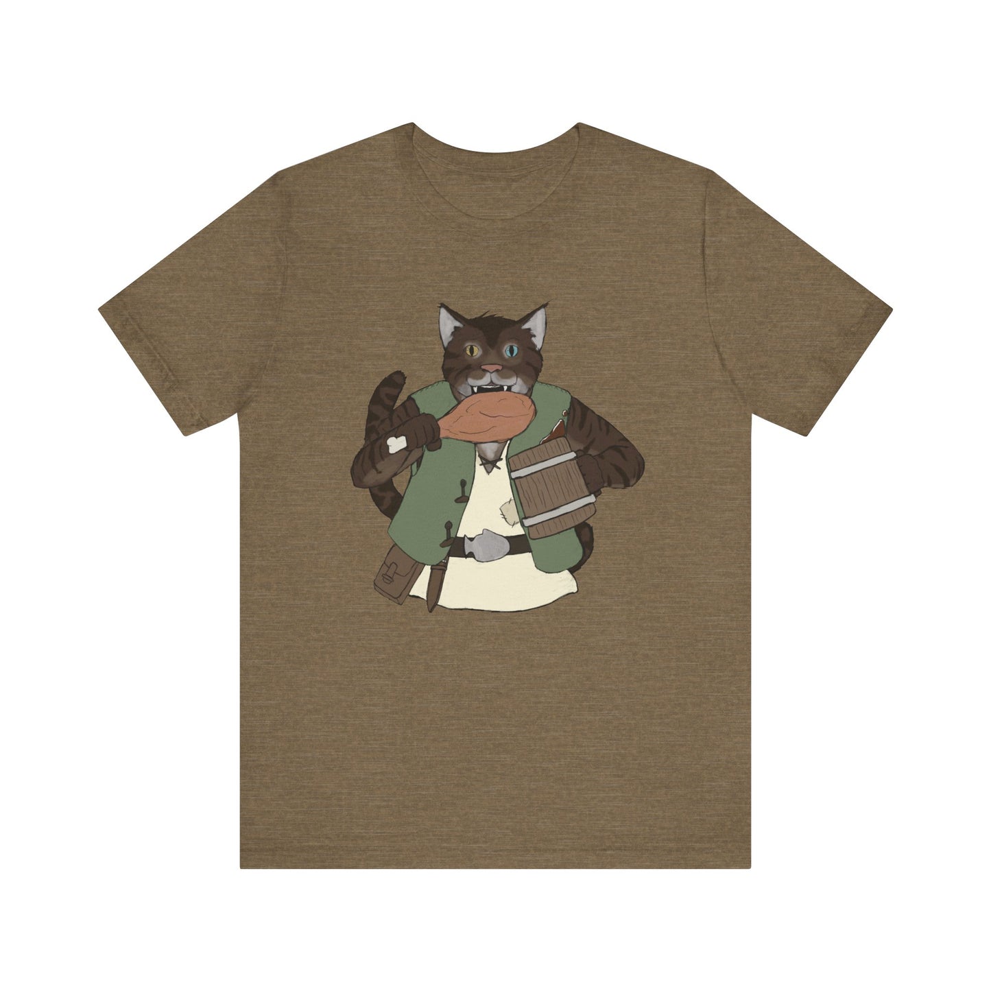 Renaissance cat turkey leg Unisex Jersey Short Sleeve Tee