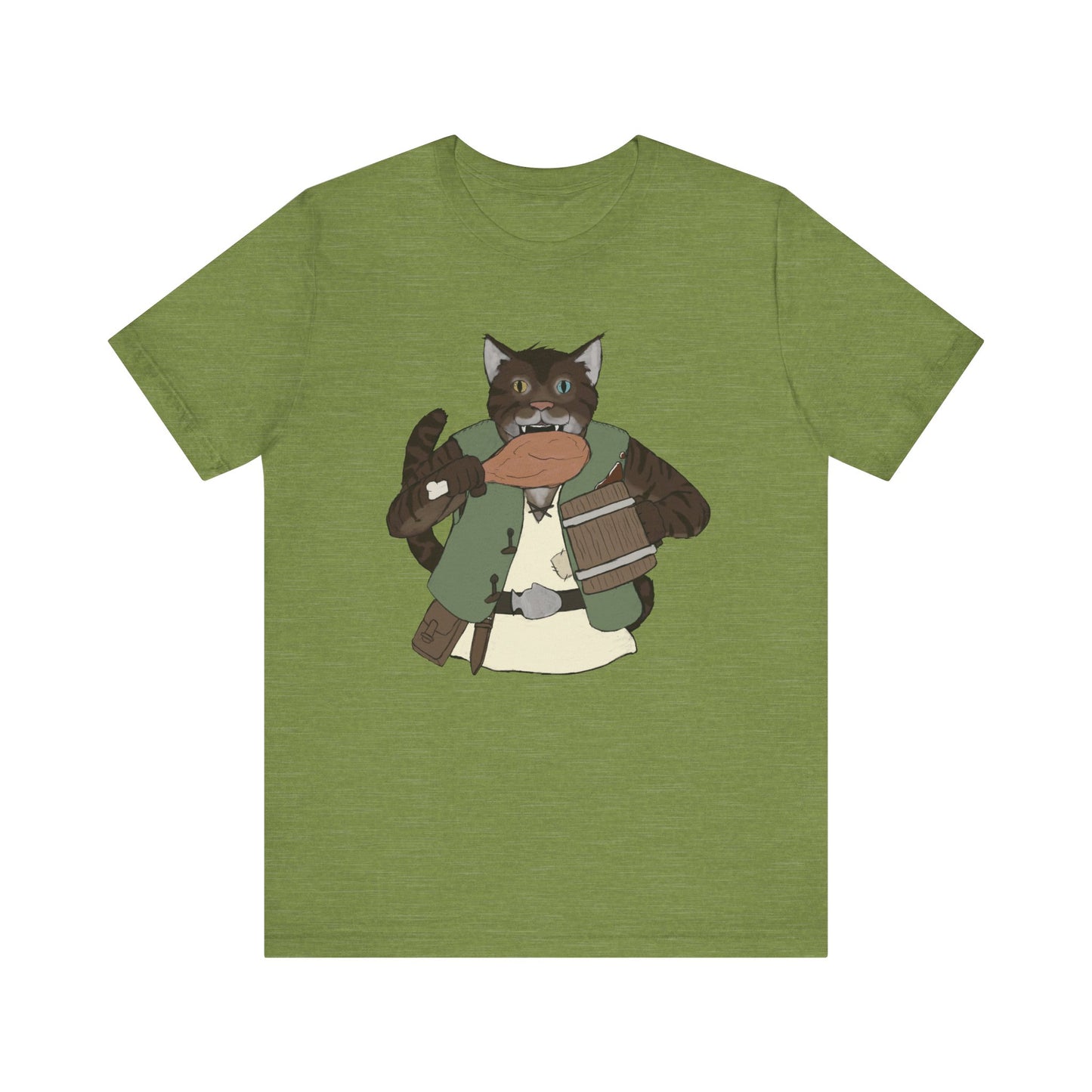 Renaissance cat turkey leg Unisex Jersey Short Sleeve Tee