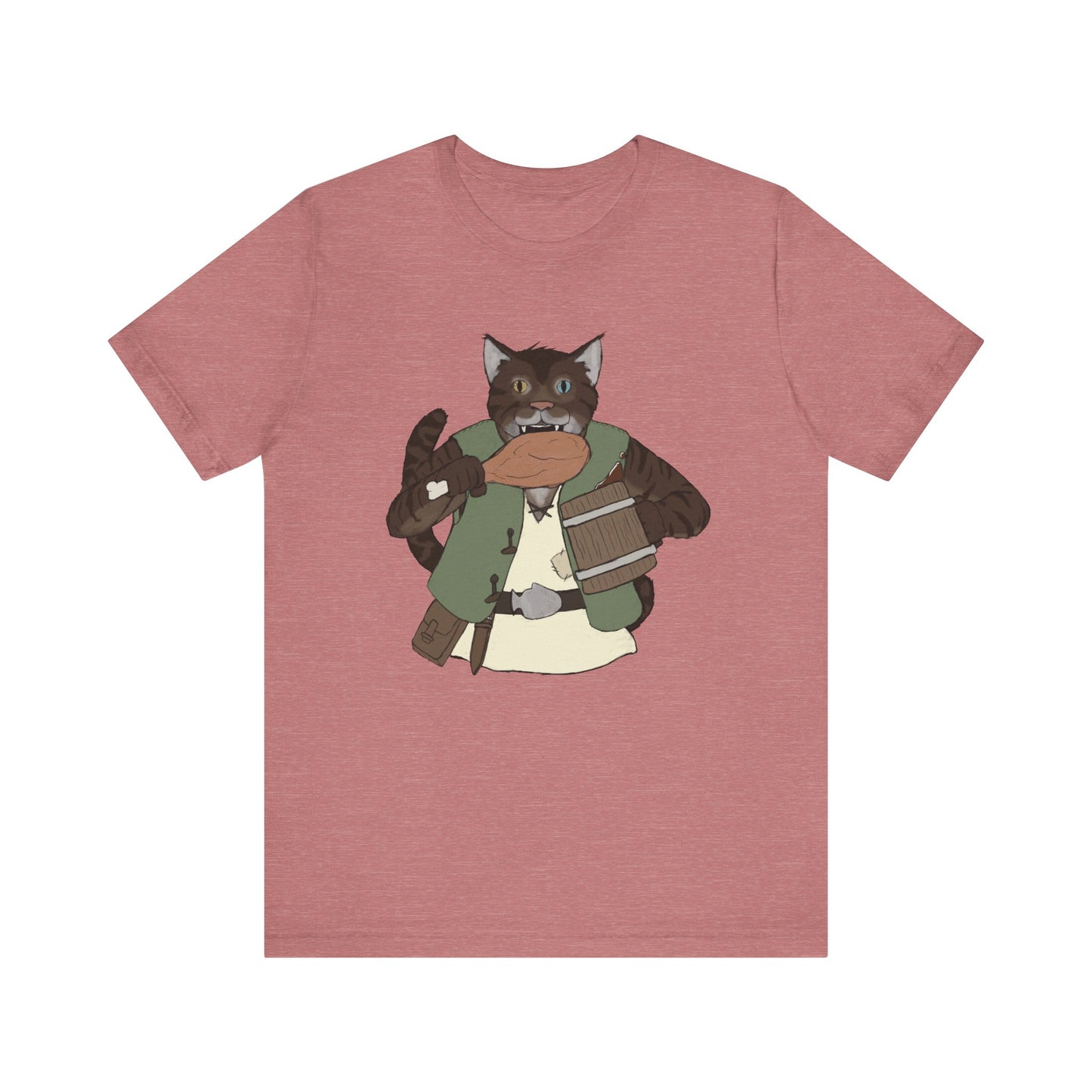 Renaissance cat turkey leg Unisex Jersey Short Sleeve Tee