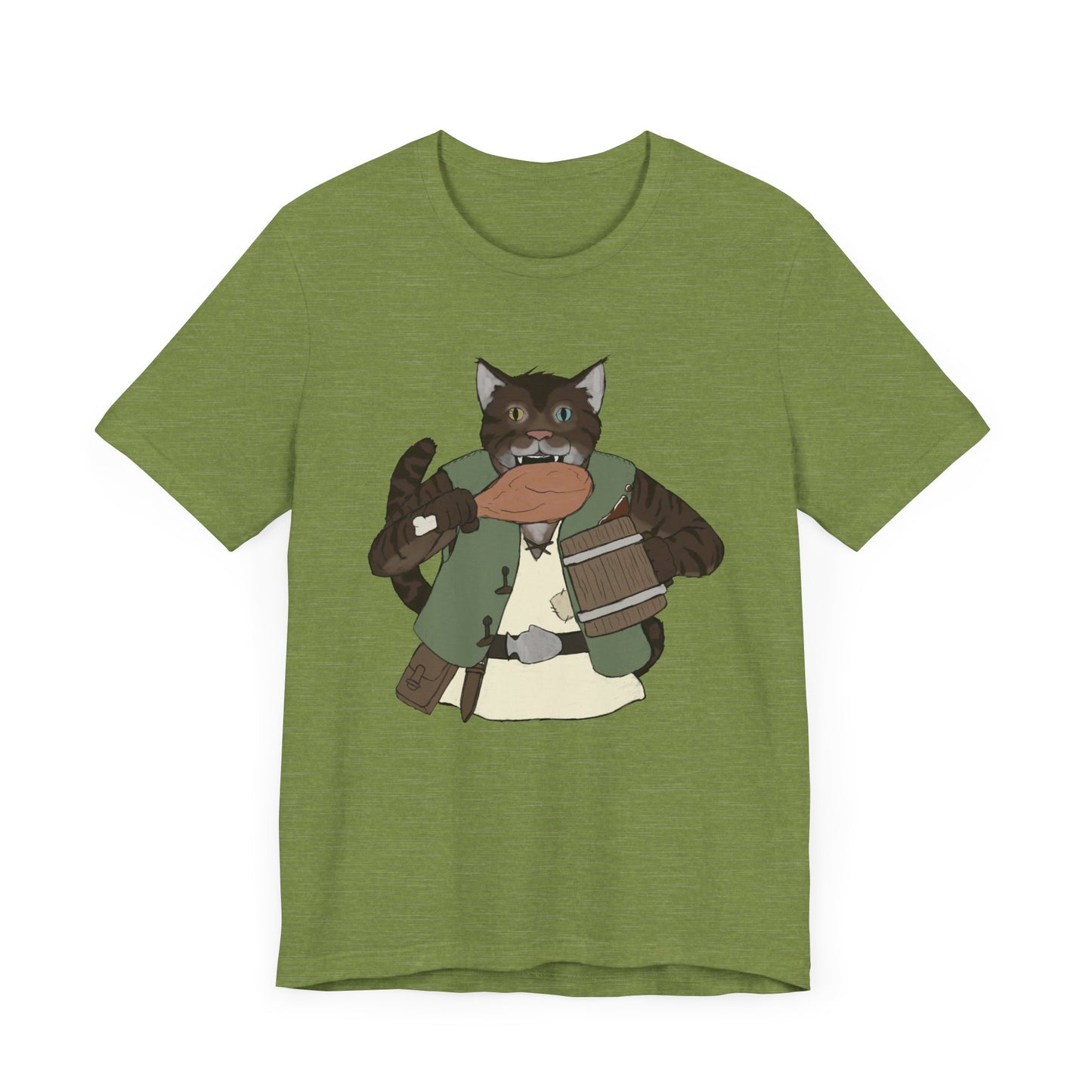 Renaissance cat turkey leg Unisex Jersey Short Sleeve Tee