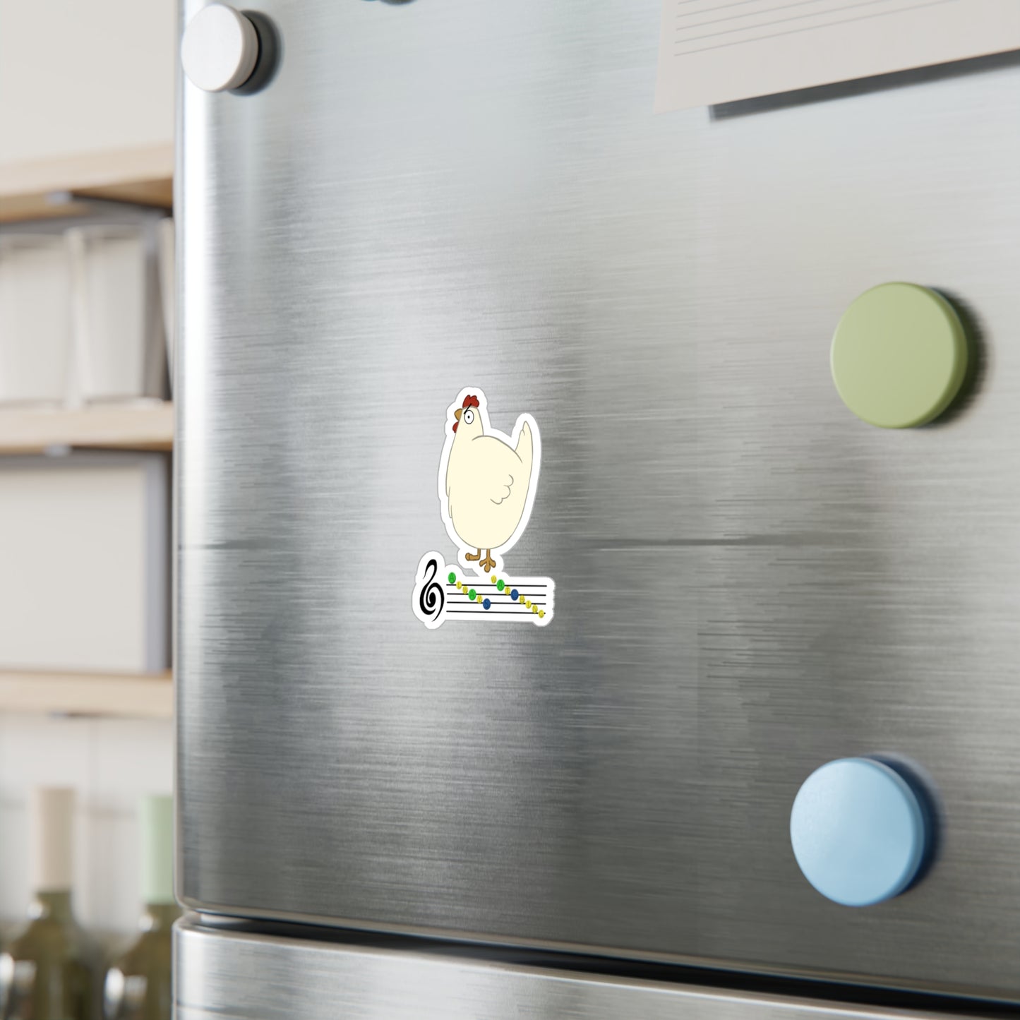 Angry chicken suspicion sticker