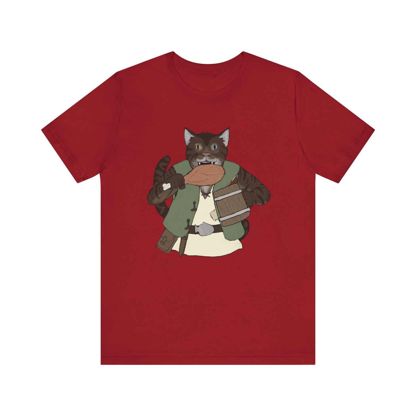 Renaissance cat turkey leg Unisex Jersey Short Sleeve Tee