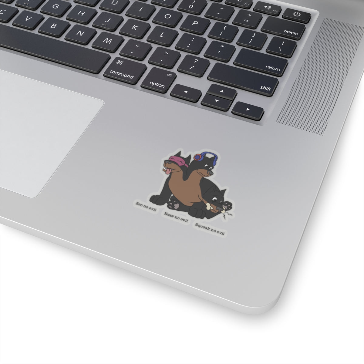 Cerberus see no evil, hear no evil, squeak no evil sticker
