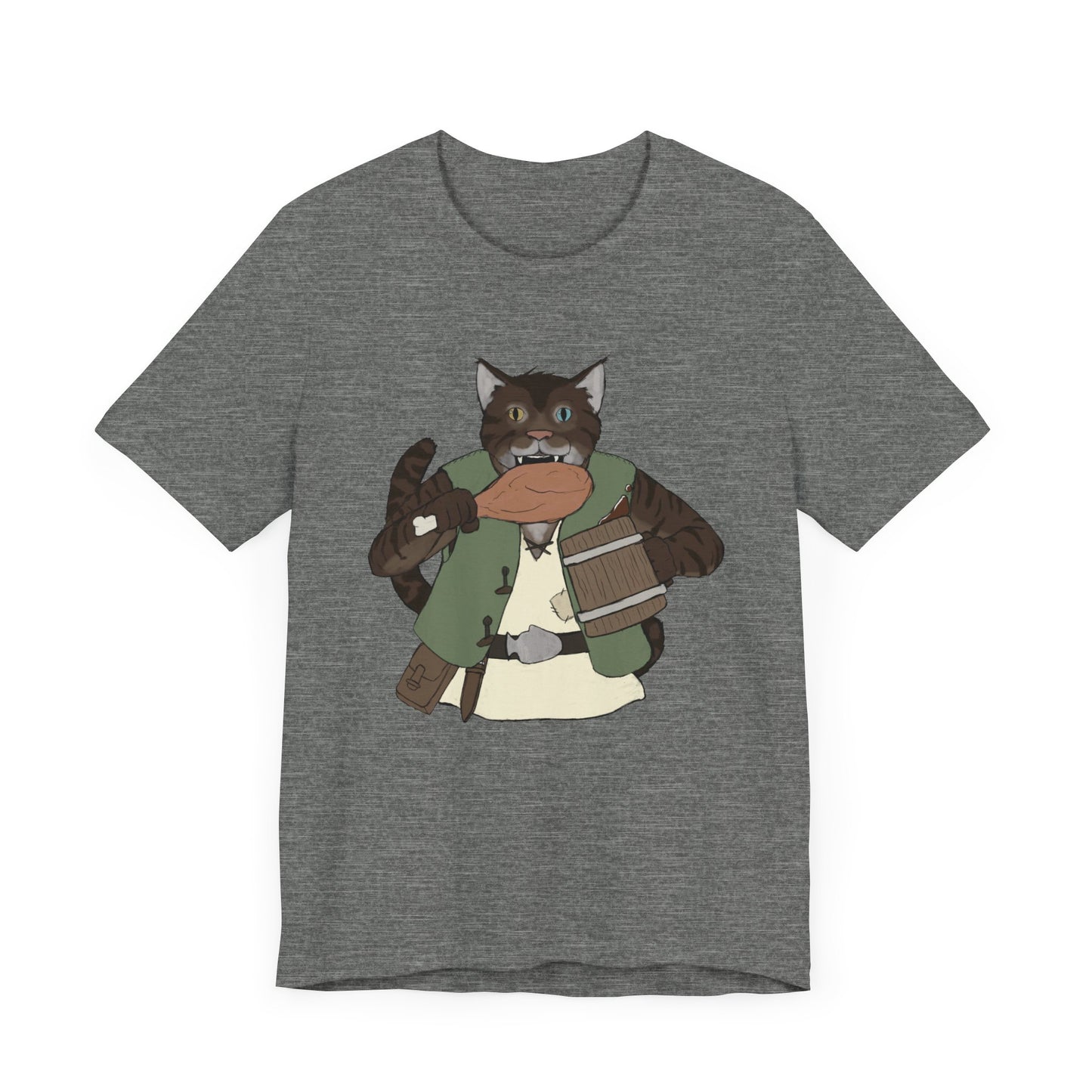 Renaissance cat turkey leg Unisex Jersey Short Sleeve Tee