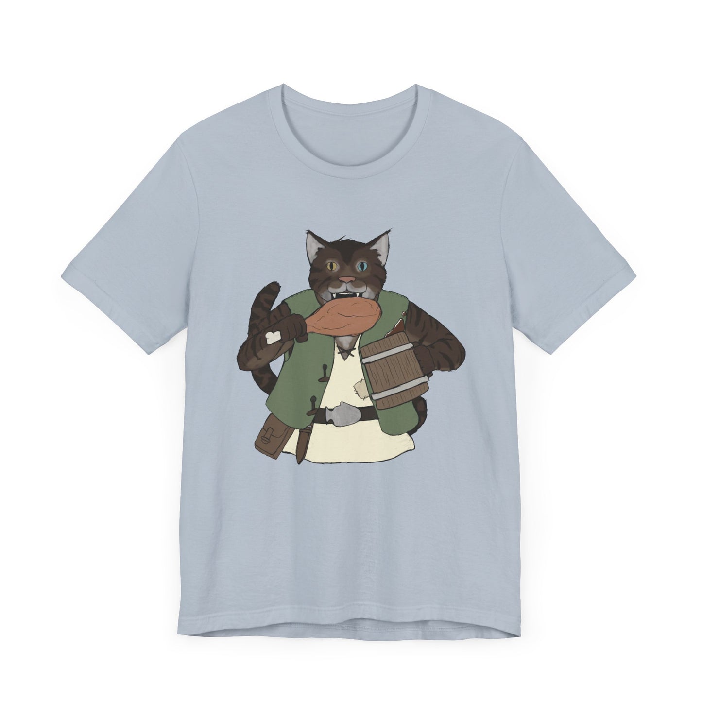 Renaissance cat turkey leg Unisex Jersey Short Sleeve Tee