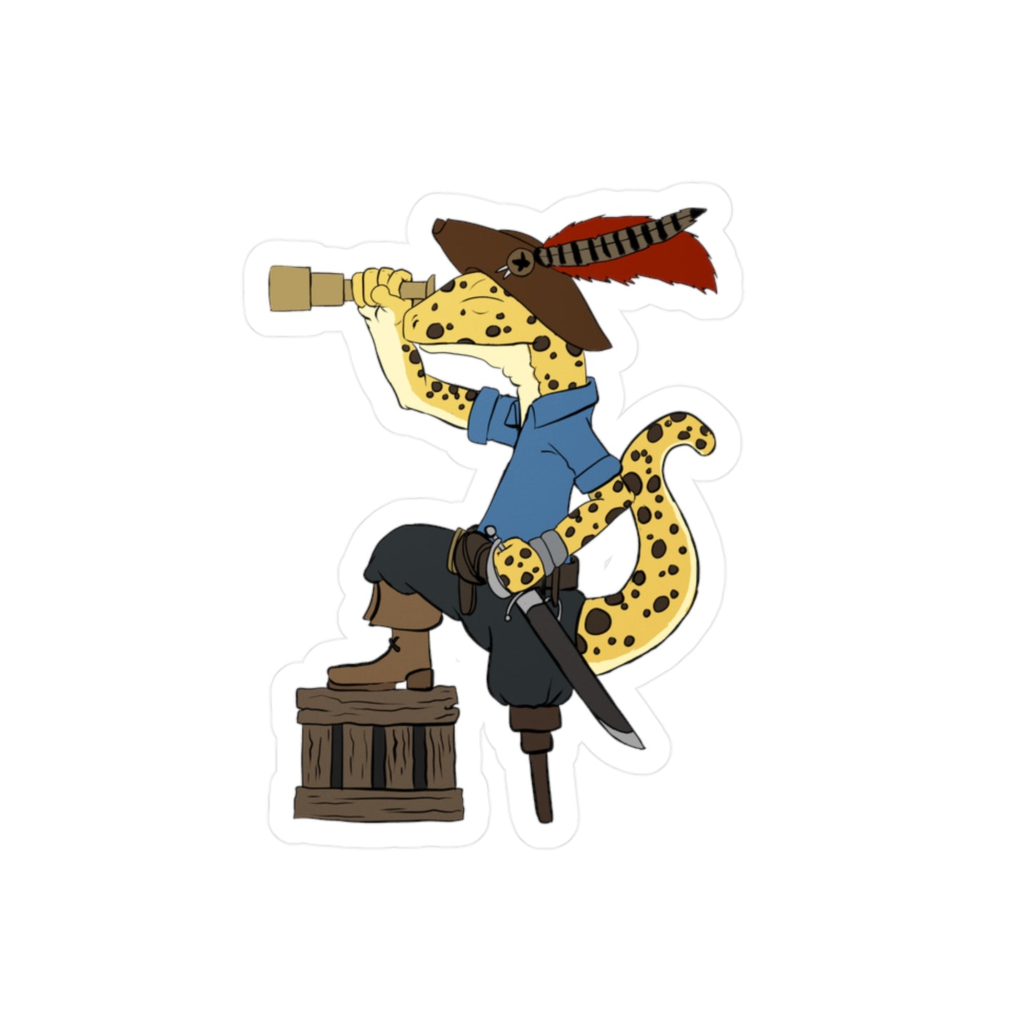 Pirate gecko sticker