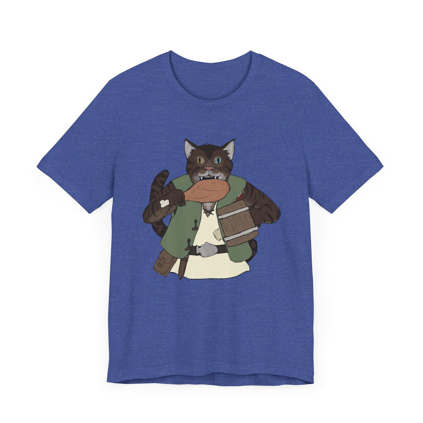 Renaissance cat turkey leg Unisex Jersey Short Sleeve Tee