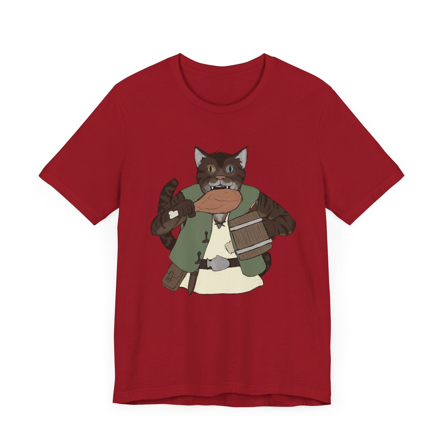 Renaissance cat turkey leg Unisex Jersey Short Sleeve Tee