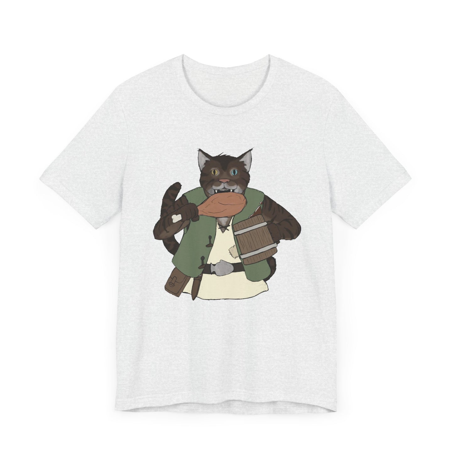 Renaissance cat turkey leg Unisex Jersey Short Sleeve Tee