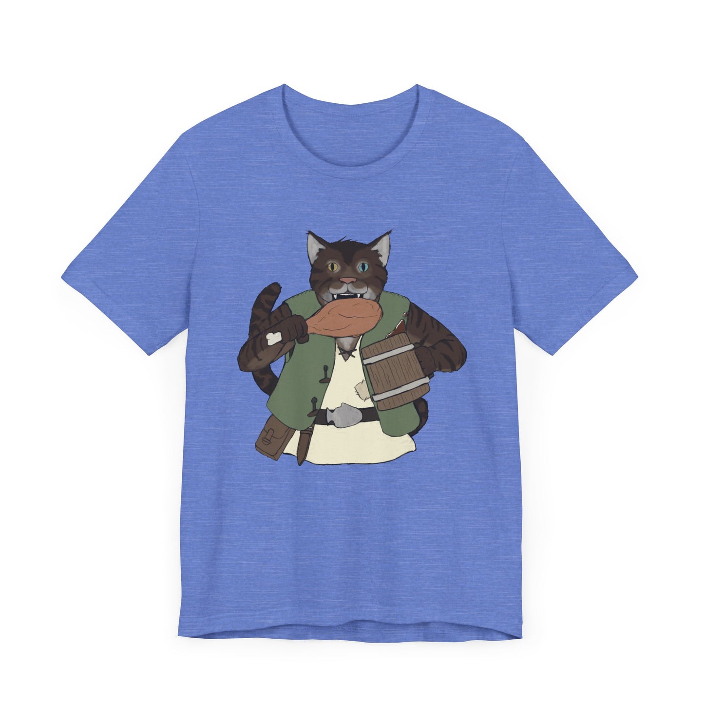 Renaissance cat turkey leg Unisex Jersey Short Sleeve Tee