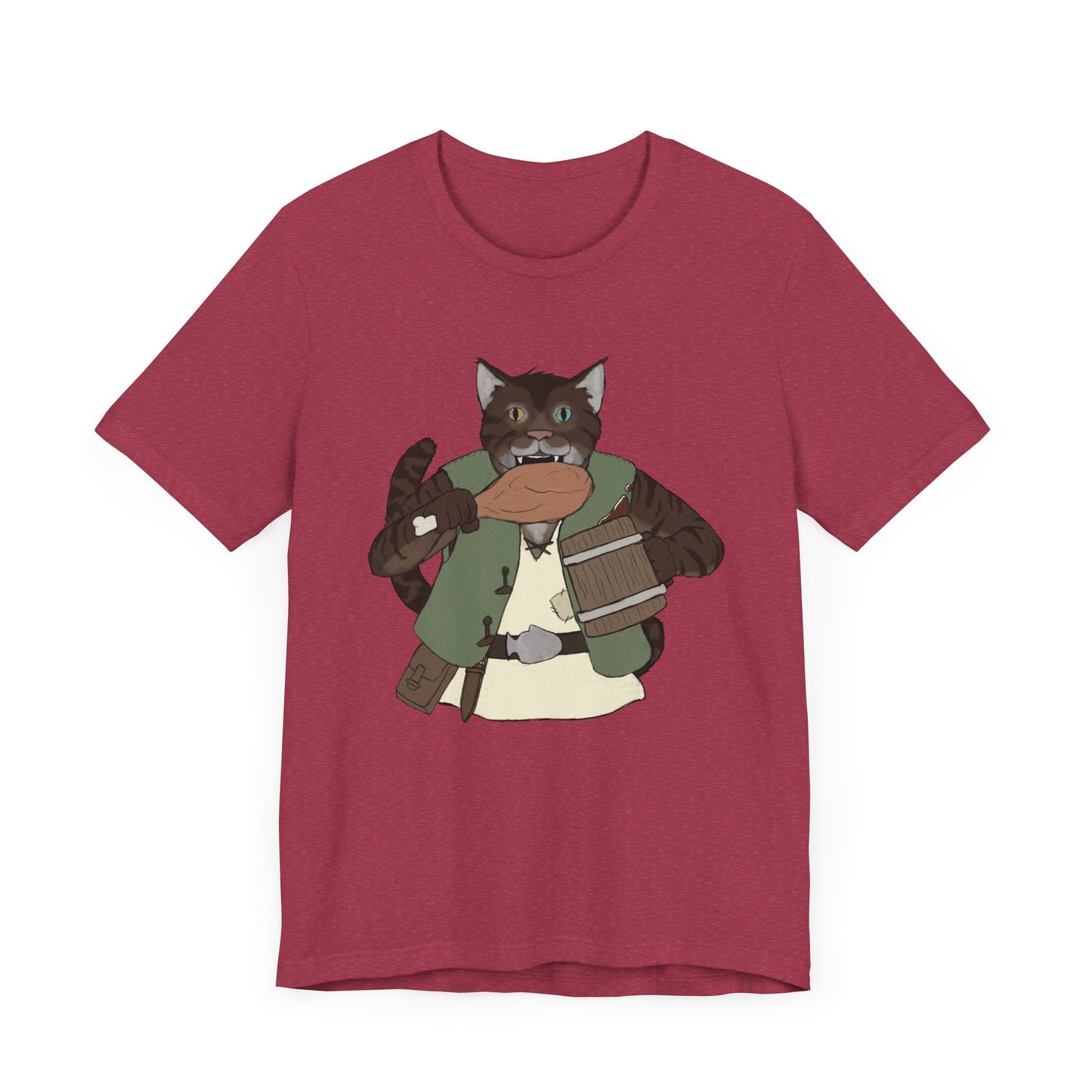 Renaissance cat turkey leg Unisex Jersey Short Sleeve Tee