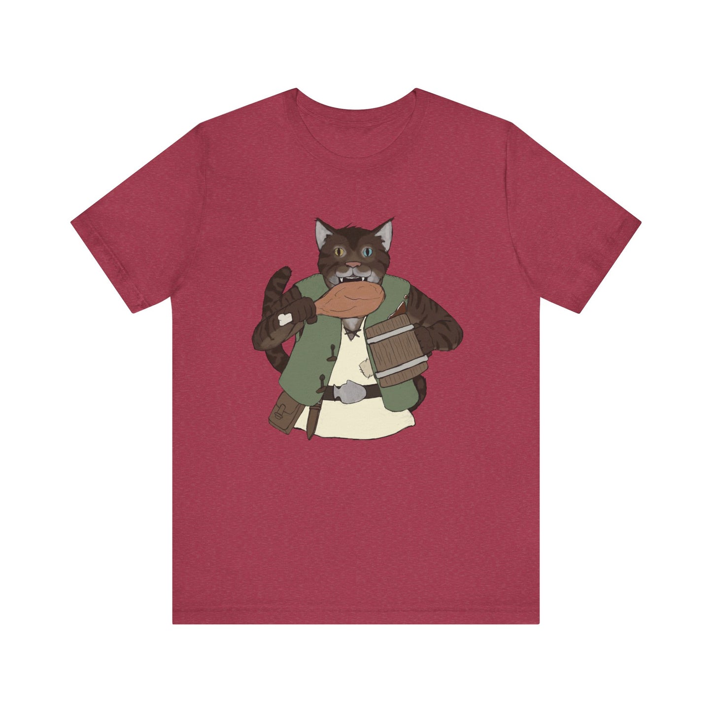 Renaissance cat turkey leg Unisex Jersey Short Sleeve Tee