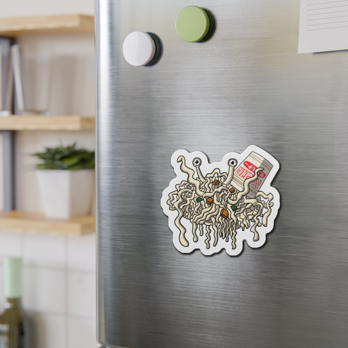 Ramen noodle monster magnet