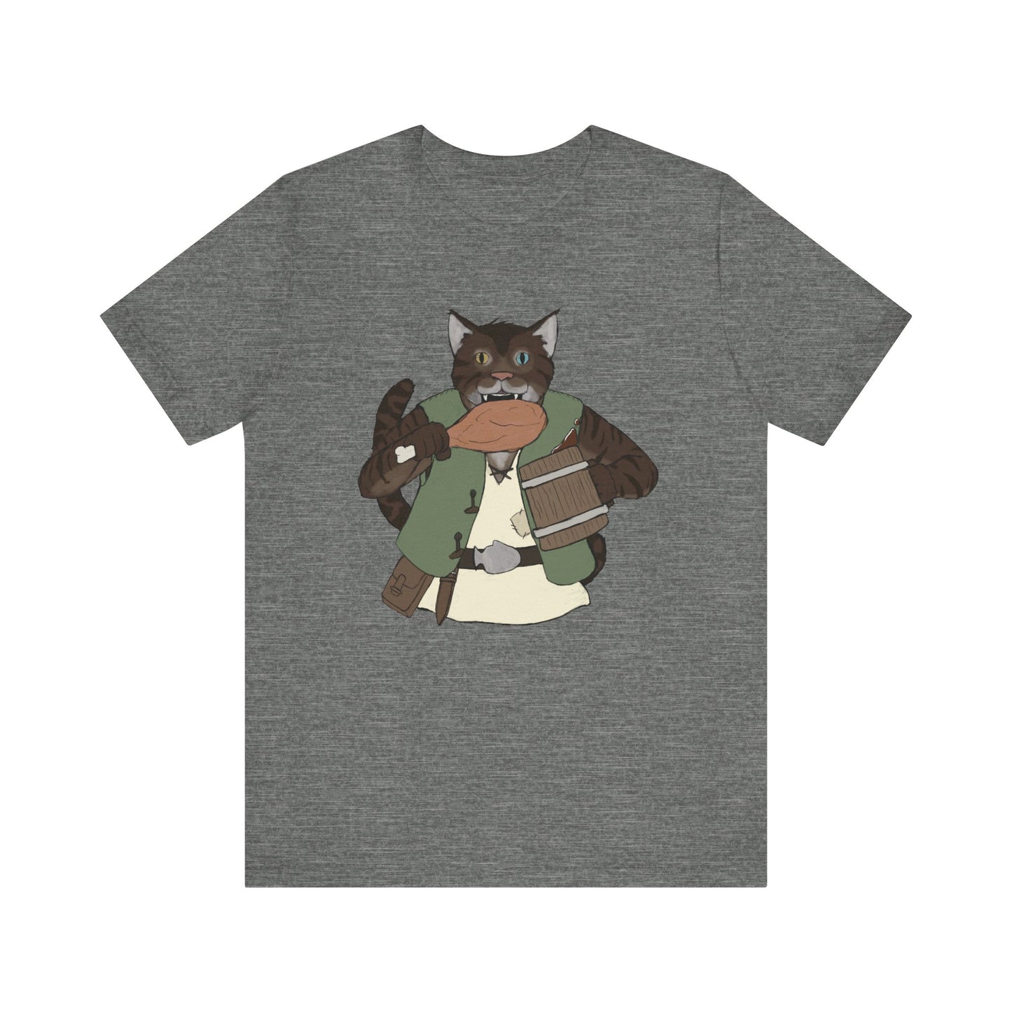 Renaissance cat turkey leg Unisex Jersey Short Sleeve Tee