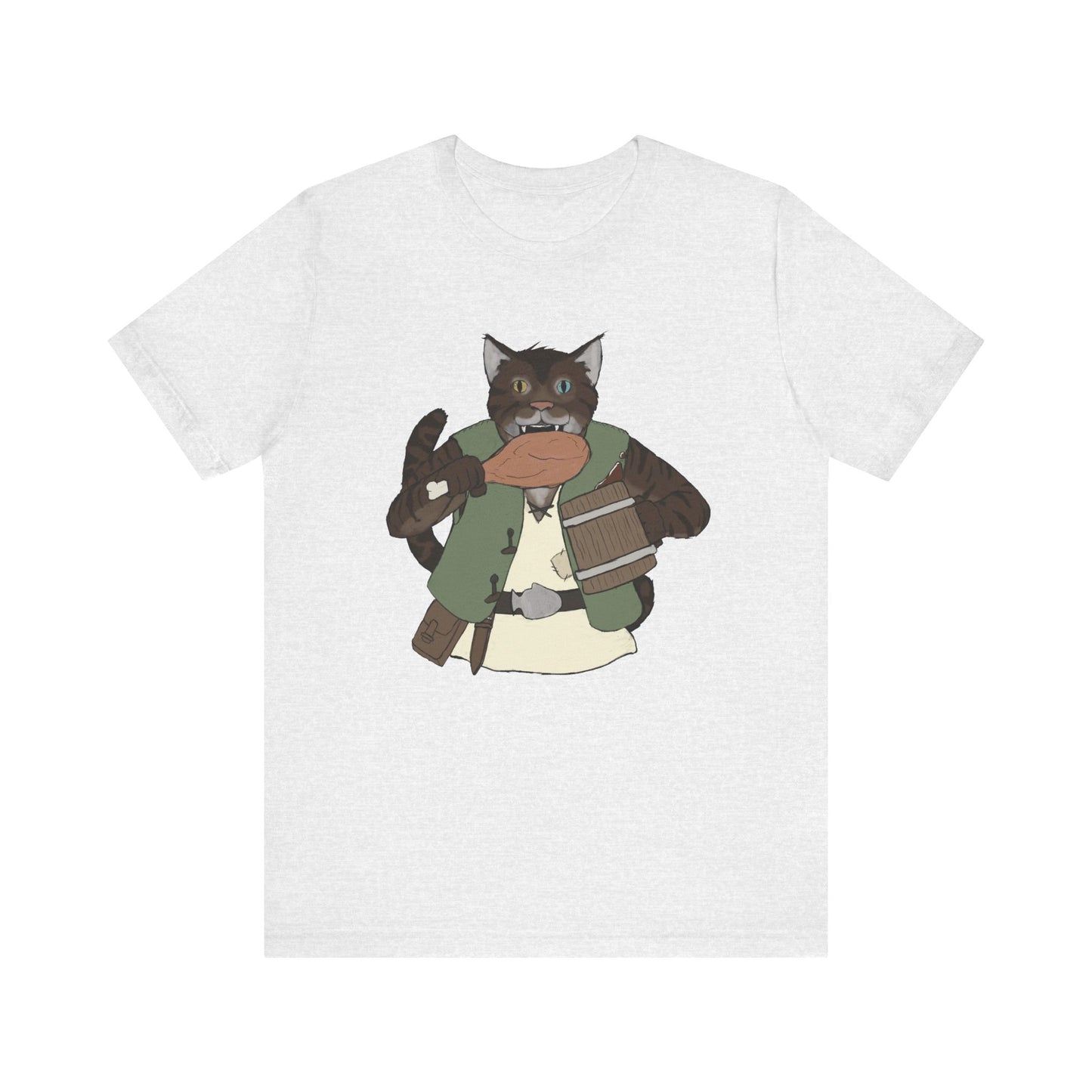 Renaissance cat turkey leg Unisex Jersey Short Sleeve Tee