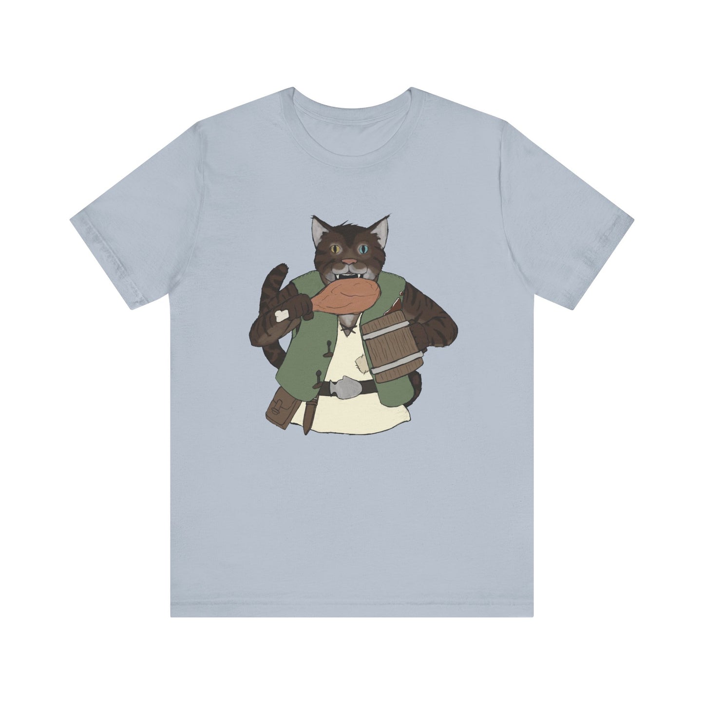 Renaissance cat turkey leg Unisex Jersey Short Sleeve Tee