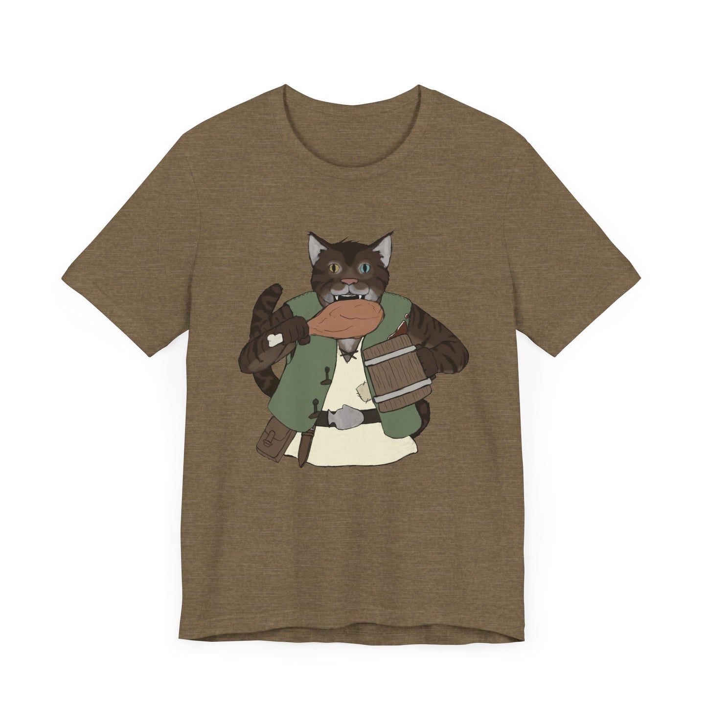 Renaissance cat turkey leg Unisex Jersey Short Sleeve Tee